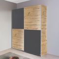 Rauch Subito 136cm 2 Door Sliding Wardrobe - Artisan Oak and Metallic Dark Grey