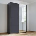 Rauch Subito 136cm 2 Door Sliding Wardrobe with Mirror - Metallic Dark Grey