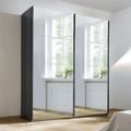 Rauch Subito 181cm 2 Door Mirrored Sliding Wardrobe - Metallic Dark Grey