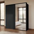 Rauch Taro 201cm 2 Door Sliding Wardrobe with Mirror - Graphite