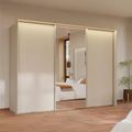 Rauch Taro 301cm 3 Door Sliding Wardrobe with Mirror - Champagne