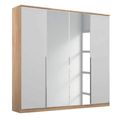 Rauch Texas 181cm 4 Door Wardrobe with Mirror - Sonoma Oak and Alpine White