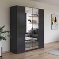 Rauch Ticao 181cm 6 Door Combi Wardrobe - Metallic Dark Grey