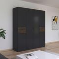Rauch Ticao 181cm 6 Door Wardrobe - Metallic Dark Grey and Atlantic Dark Oak
