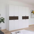 Rauch Ticao 226cm 9 Door Wardrobe - Alpine White and Atlantic Dark Oak