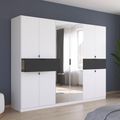 Rauch Ticao 271cm 10 Door Combi Wardrobe - Alpine White and Metallic Dark Grey