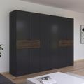 Rauch Ticao 271cm 10 Door Wardrobe - Metallic Dark Grey and Atlantic Dark Oak