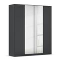 Rauch Wingview Lite 181cm 4 Door Wardrobe with Mirror - Metallic Dark Grey