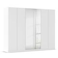Rauch Wingview Lite 271cm 6 Door Wardrobe with Mirror - Alpine White