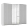 Rauch Wingview Lite 271cm 6 Door Wardrobe with Mirror - Silk Grey