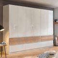 Rauch Winnipeg 271cm 6 Door Wardrobe - Alpine White High Gloss and Halifax Oak
