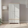 Salcombe Double Wardrobe - 2 Door 1 Drawer - Grey Oak