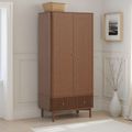 Soho Gents  Slatted Wardrobe - 2 Door - Dark Oak