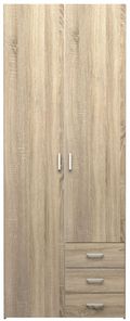 Space Oak Effect 2 Door 3 Drawer Double Wardrobe