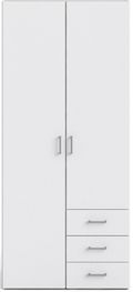 Space White 2 Door 3 Drawer Double Wardrobe