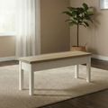 Modern Storage Dining Bench - Shallow - White Painted