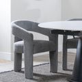 Kiefer Grey Boucle Fabric Dining Armchair