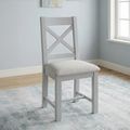 Lundy Dining Chair - Set of 2 - Crossback - Grey Painted