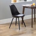 Kari Dining Chair - Set of 2 - Black Faux Leather