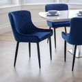 Luxe Dining Chair - Set of 2 - Blue Fabric