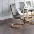 Vittoria Cantilever Dining Chair - Set of 2 - Grey Fabric