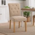 Lundy Dining Chair - Set of 2 - Beige Fabric