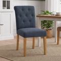 Lundy Dining Chair - Set of 2 - Dark Grey Fabric