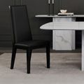 Elite Black Leather High Back Dining Chair with Black Legs