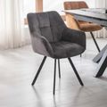 Jade Dining Armchair - Set of 2 - Charcoal Fabric