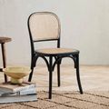 Wicky Dining Chairs - Set of 2 - Rattan - Black & Natural