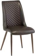 2 x Amber Dark Brown Faux Leather Dining Chair