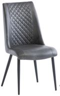 2 x Amber Grey Faux Leather Dining Chair