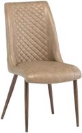 2 x Amber Taupe Faux Leather Dining Chair