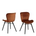 2 x Batilda Copper Fabric Swivel Dining Chair