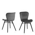 2 x Batilda Dark Grey Fabric Swivel Dining Chair