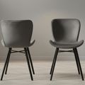Batilda Dining Chair - Set of 2 - Dark Grey Velvet Fabric