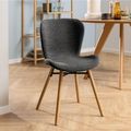 2 x Batilda Grey Fabric Dining Chair with Oak Legs