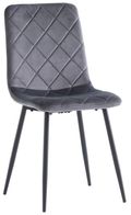 2 x Bella Grey Velvet Cross Stitched Dining Chair