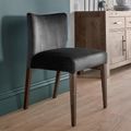 Turin Dining Chairs - Set of 2 - Gun Metal Velvet - Low Back