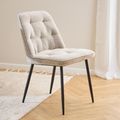 Brooke Dining Chair - Set of 2 - Beige Boucle Fabric