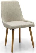 2 x Capri Flax Natural Fabric Dining Chair