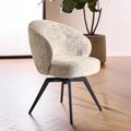 Darlene Swivel Dining Chair - Set of 2 - Beige Boucle Fabric