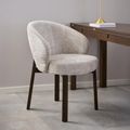 Darlene Dining Chair - Set of 2 - Beige Fabric - with Smoked Legs