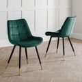 Hadid Dining Chair - Set of 2 - Green Velvet Fabric