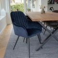 Harbo Dining Chair - Set of 2 - Blue - Velvet Fabric