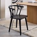 Ida Dining Chair - Set of 2 - Black - Spindle Curved Back