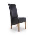 2 x Krista Bonded Black Leather Roll Back Dining Chair