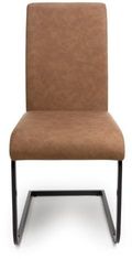 2 x Loft Tan Faux Leather Cantilever Dining Chair