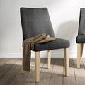 Luna Dining Chair - Set of 2 - Charcoal Fabric