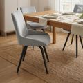 Malcom Dining Chair - Swivel - Set of 2 - Grey Fabric